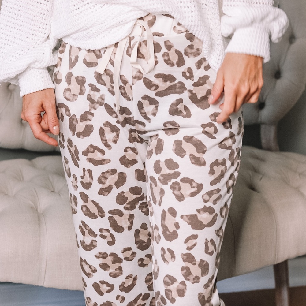 At Home Leopard Joggers